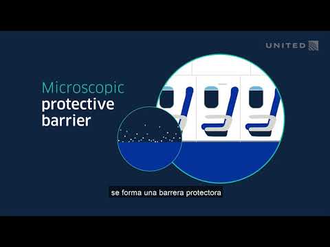 United - Uso de antimicrobianos para mantener limpias las superficies de los aviones