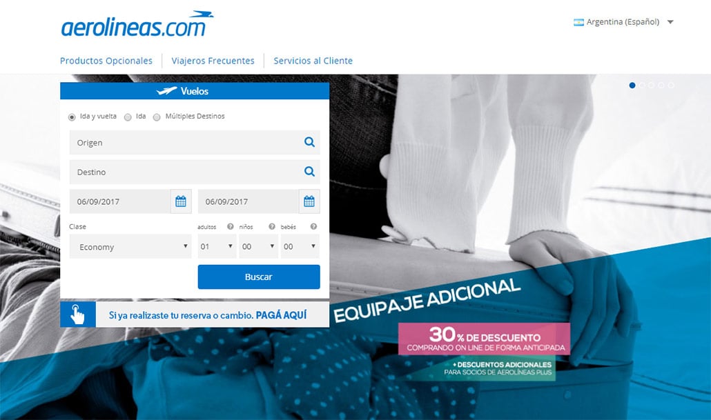 Aerolíneas Argentinas lanza servicio de venta online de equipaje adicional  | HANGAR X