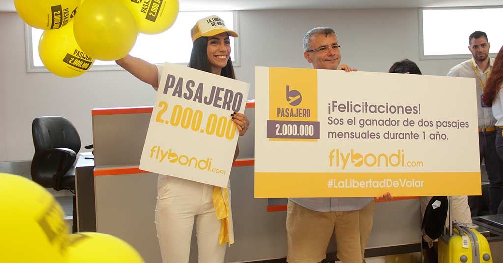 Flybondi ya transportó a dos millones de pasajeros