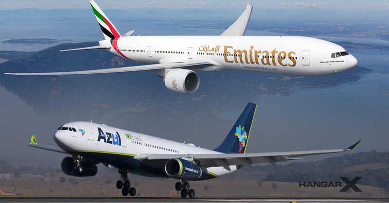 Azul y Emirates realizarán vuelos en código compartido
