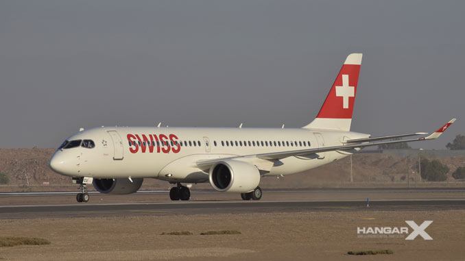 FIDAE 2022 - Llegó a Chile el Airbus A220 de Swiss