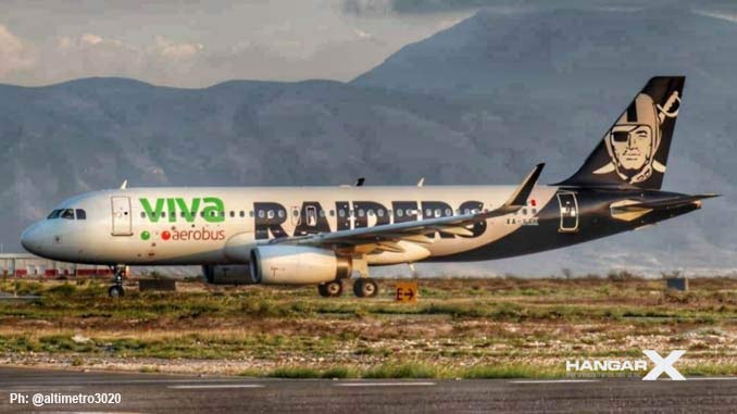 El avión "Raiders" de Viva Aerobus realizó su primer vuelo