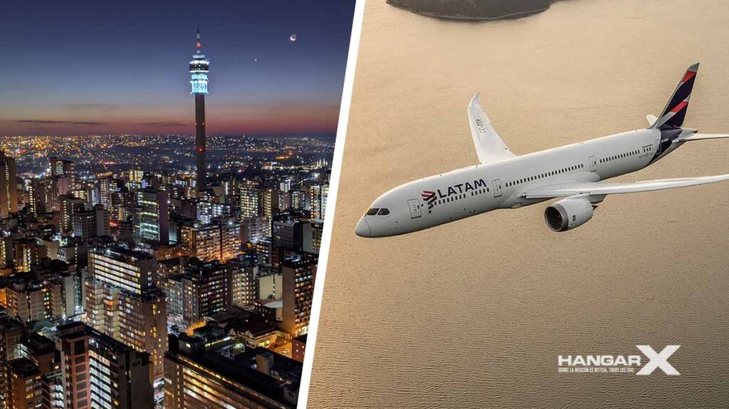 LATAM reanuda sus vuelos directos entre San Pablo y Johannesburgo