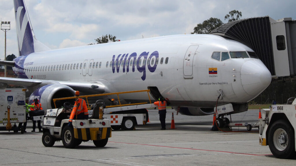 Avión Boeing 737-800 de Wingo con el que la aerolínea operará los vuelos entre Bucaramanga y Santa Marta