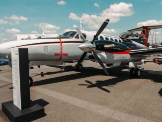 King Air 360C de Textron Aviation en exhibición estática durante el Paris Air Show 2025