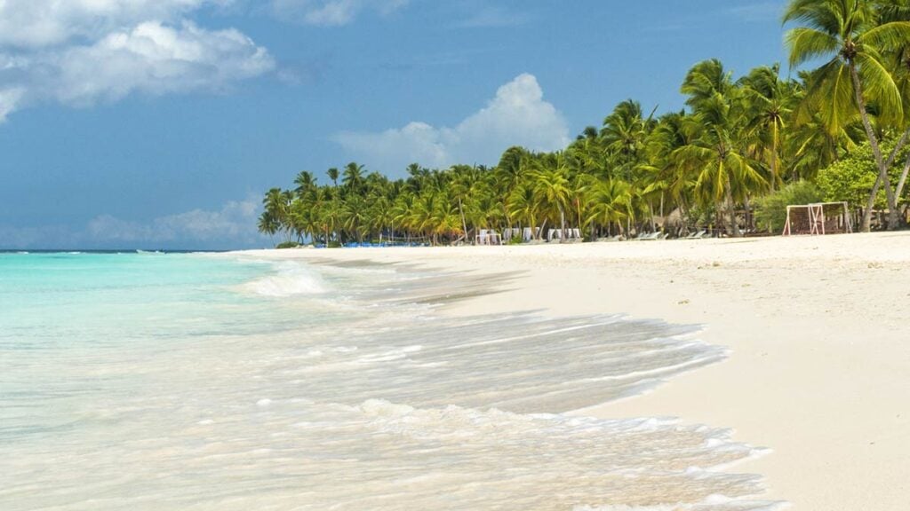 Playa de arena blanca y palmeras en Puerto Plata, destino turístico de República Dominicana al que volará Copa Airlines desde enero de 2026