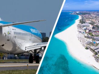 Avión de Aerolíneas Argentinas y playas de Aruba, nuevo destino del Caribe con vuelos directos desde Argentina