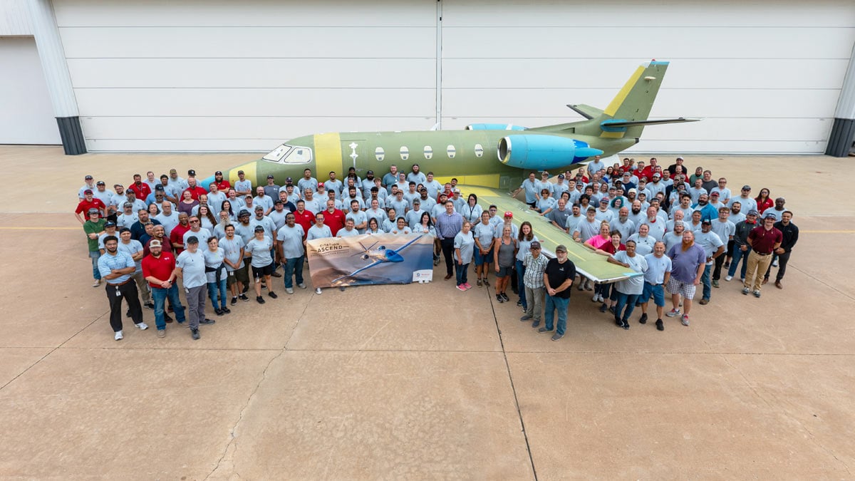 Primer Cessna Citation Ascend de producción sale de la planta en Wichita