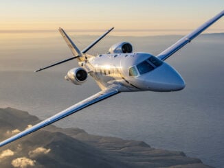 El nuevo Cessna Citation Ascend durante un vuelo de prueba tras recibir la certificación de la FAA.