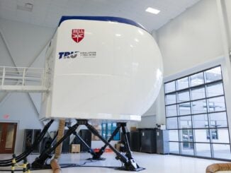 Simulador de vuelo del Bell 525 en la Bell Training Academy, fabricado por TRU Simulation + Training.