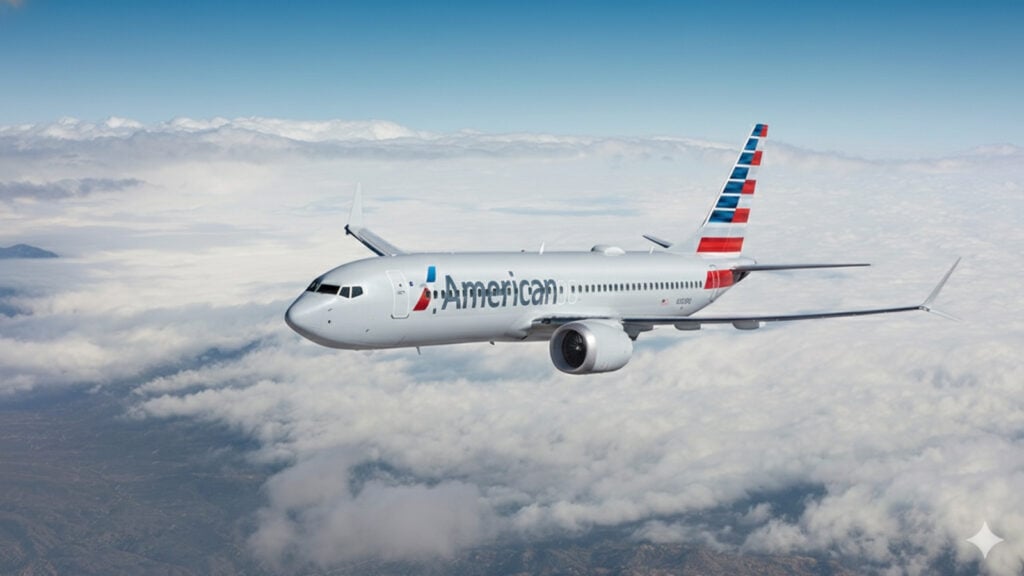 Boeing 737-MAX8 de de American Airlines volando sobre las nubes para reactivar los vuelos a Venezuela