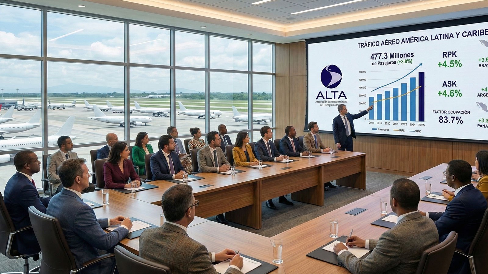 Tráfico aéreo en América Latina y el Caribe cerró 2025 con 477 millones de pasajeros