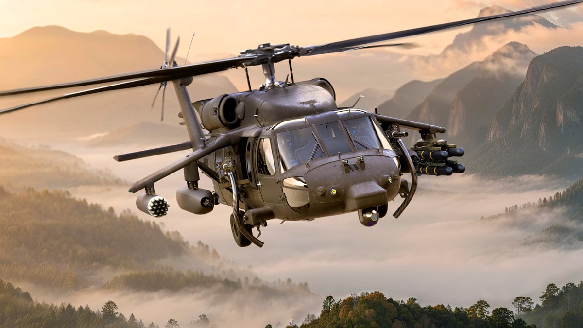 Sikorsky presentó los nuevos kits de artillería modular para el Armed Black Hawk