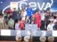 Pilotos ganadores y delegación argentina en el podio del Campeonato de España de Vuelo Acrobático CEVA 2026
